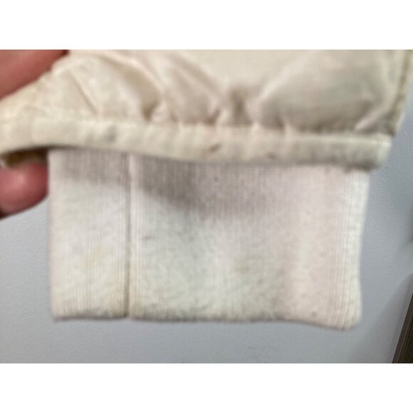 Womens J Crew Down Filled Puffer Jacket Cream Zip Up L Flaw - Picture 12 of 13